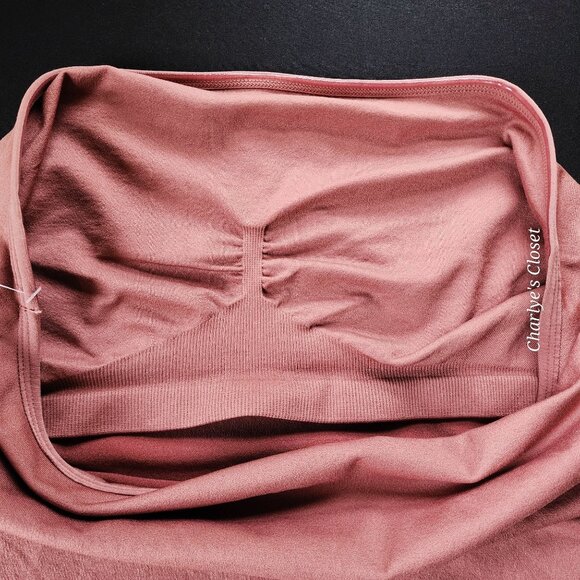 New Day Rose Pink Strapless Bandeau Shelf-bra Tube Top XL - Picture 4 of 7